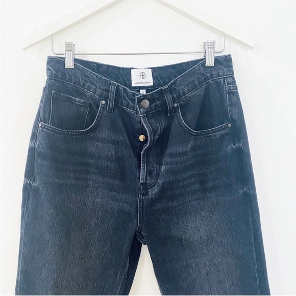 ANINE BING dark gray black straight leg denim jean EUC - Picture 3 of 9